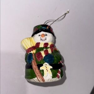 Festive Snowman Ornament with Scarf